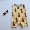 Rompers 2023 Summer New Baby Cute Fruit Cartoon Cartoon Frumper Boy Girl Sleeveless Casual tute per abiti da bambino per bambini 0-24m L240402