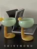 Copos de vinho criativo taça pato sobremesa caneca de vidro colorido borosilicato sorvete copo café da manhã cereal tigela cocktail