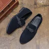 Casual Shoes Pommel Loafers for Men Wedding Suede Business Handmade klänning Storlek 38-48