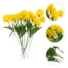 Dekorativa blommor 12 st Pion Peony Artificial Dandelion Wedding Bouquet Plastic Yellow Lifelike