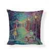 Pillow Nebula Oil Painting-shaped Linen Cover Size 45cmx45cm Home Bedroom El Decoration Cover.