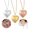 Pendant Necklaces 2Pcs Stainless Steel Heart Shaped Jewelry Gift Diy Necklace Po Picture Locket Frames Drop Delivery Dh7La