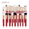 Zoreya Black Makeup Borstes Set Natural Hair Foundation Powder Eyebrow Contour Eyeshadow Make Up Maquiage 240403