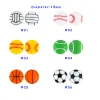 Kovict 10pcs/lotto 15 mm stampata da calcio da basket da tennis a base di basket per perle di silicone Accessori per gioielli fai -da -te braccialetti