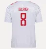 EriKsen 2024 Danimarka Futbol Jersey Hojlund 24 25 Ev Kırmızı Uzak Beyaz Kjaer Hojbjerg Christensen Skov Olsen Braithwaite Dolberg Futbol Gömlekleri 2025 Erkek Çocuklar