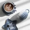 Filiżanki spodki Nordic Modern Coffee Cup i spodek z uchwytem szklanym kubkiem domowy kuchnia Picie oprogramowanie popołudniowa herbata latte
