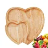 Assiettes plaque de coeur en bois assiette à double dîner servant plateau créatif forme romantique Decor de la Saint-Valentin