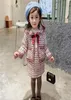 2020 Autumn New Arrival Girls Fashion Tweed 2 Pieces Suit Coatskirt Kids Princess Sets with Bow5212399