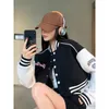 Deeptown Cropped Baseball Jacket Women coreano de moda de tamanho grande Kpop Streetwear College Varsity Jackets vintage y2k casacos curtos 240320