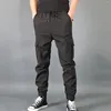 Calça masculina homem cargo de verão coloração sólida bolsos casuais de estilo fino esboço esbelto pant masculino de roupas y2k calças retas