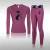 Zet nieuwe ski thermisch ondergoed vrouwen winter fietsen warme panty compressie snel drogen thermische lingerie set lange johns kleding