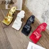 Dress Shoes New Fashion Square Clip Toe Slides dames slippers 2024 zomer smalband hoge hakken dames h240403r8ou