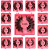 الرموز الرموز Permium 25mm Mink Pack Pack Fluffy False Eyelashes in Bulk Wholesale with Diamond Box Case Strip Comple