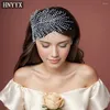 Hair Clips HNYYX Crystal Headband Vintage Accessories For Women Leaf-Shaped Pieces Bride Wedding Headwear Party Headdress A125