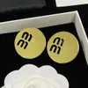 New Designer earrings 18kgold silver letter Round stud Earrings for women Earring ear rings Luxury brand jewelry gift