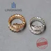 Cluster Rings 1:1 Custom -selling Brand Diamond Inlaid Snake Bone 925 Silver Luxury Classic Women's Jewelry Valentine's Day Gift