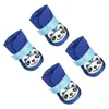 Ropa para perros 4pcs buenas botas de nieve para mascotas apariencia adorable impermeable de larga duración de dibujos animados de dibujos animados con estilo de cachorros de panda suministros