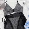 Swimwear pour femmes sexy noir brillant micro-thong bikini maillot de bain féminin de maillots de bain à lacets à lacets biquinis mini bikinis set ring lié de bain y240402
