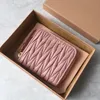 Luxury women wallet nappa leather short wallet card holder mini business designer wallet top quality genuine leather gold metal fashion lady handbag purse with box