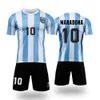 Argentina Home Jersey Football Kit tryckt spel Maradona Jersey