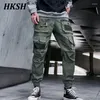 Calças masculinas HKSH Darkwear Cargo Spring Autumn High Street Trendy Casual Cropped perneiras punk Tactical Troushers HK0005