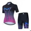 Cycling Jersey Sets Woman Clothe S Clothing Mountain Bike Female Set Bicycle Shorts Sportwear Wholesale Equipment 230505 Drop Delivery Otfip