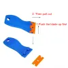 Plastic Razor Blade Scraper Include 2PCS Scraper Tool 100PCS Blades for Gasket Remover, Labels Decal and Adhesive Remover E17B