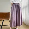 Kjolar kvinnor culottes acetat flödande a-line kjol satin medellängd 2024 modell