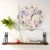 Wandklokken Vintage houtstructuur paarse lavendel Silent Home Cafe Office Decor voor keuken Art Large