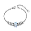 Bracelets de charme Aço inoxidável Azul olho de olho turco Declaração dourada pulseira de pulseira geométrica Bola de jóias elegantes para mulheres B23057