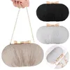 Totes Wedding Bridal Clutch Handbag Women Evening Party Bag Chain Shoulder Bags Elegant Rhinestones Egg Shape Banquet Purse