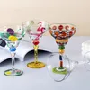 Canecas Cor Criativa Pintada Vidro Copos de Vinho Bar Cocktails Utensílios Altos Vermelhos