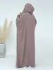 Ubranie etniczne Saudyjskie kobiety Abayas muzułmańska modlitwa Ramadan z kapturem jalaba solidne swobodne mleewa arabska szata orientalna eid djellaba