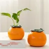 Vases Cute Orange Hydroponic Vase Mini Shape Fruit Planter Not Easy Deformation Plant Flower Pot Tabletop Decor