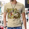 Summer Novo ano masculino do mascote de Loong Beast 3D T-shirt