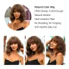 Parrucche cortometraggi sintetici parrucche marroni con bang naturale natural wavy cosplay femminile wig parrucca di calore resistente alle donne nere uso quotidiano