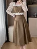 Werkjurken vrouwen elegante korte jas a-line midi rokpak slanke Koreaanse mode vrouwelijke hoge taille lange mouw lente zomer 2-stuks set