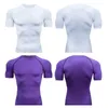 T-shirts masculins Compression Men Running T-shirt Fitness Fitness Terre à manches courtes Tshirt Jogging Shirts Gymwear Sportswear Séche Rashgard Dry 2443