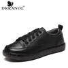 Casual Shoes Drkanol Autumn Winter Warm Women Plat äkta läder mjuk botten handgjorda gravida stora storlek 35-41