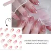 Falso unhas 24pcs mulher amêndoa unhas falsas brilhos brilhantes ombre arte artificial de manicure para especialista em salão e mulheres ingênuas