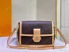 Kobiety projektantki dauphine miękkie torby na ramię luksusowe powlekane torebki płótno vintage brązowy kwiat crossbody torebki M47149 Messenger Tote