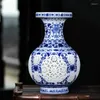 Vases Chinese Style Flower Living Room Decoration Ceramic Hollow Out Design Decor Exquisite Versatile Plant