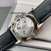 Automatic Mens Watch 44mm Mechanical Movement 925 Sterling Silver Case Leather Strap Waterproof 50m