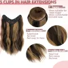 Syntetiska 18inches 5 Klipp lång Curly Wave Frisyr Färgstark enstycke Färstycke Brown Blond Black Hair Extensions for Women