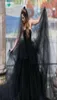 Black Wedding Veils Tulle Long Bridal Veil Halloween Party Bridal Veils Bridal Party Gifts Wedding Accessories 1T Without Comb 3 M2799999