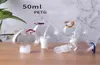 Empty Love Heart Plastic Alcohol Refillable Bottle 50ml Clear Transparent PET Hand Sanitizer Bottles with Key Ring Hook Easy to Ca3210754