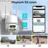 Другие камеры видеонаблюдения Wi -Fi IP -камера 8MP 4K HD 8x Zoom Dual Lins Buless Camera 4MP Security AI Detection CCTV CCTV Audio Cam ICSEE Y240403