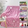 Blankets Blanket Glow In The Dark Soft Comfortable Touch Star Pattern Pink Fleece Home Supplies