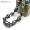 Necklaces Large baroque pearl Irregular statement necklace tissue nucleated flameball black blue natural pearls popular jewelry elegant