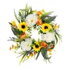 Fleurs décoratives Peonys Wreath Artificial Flower Garlands Floraux pour la porte